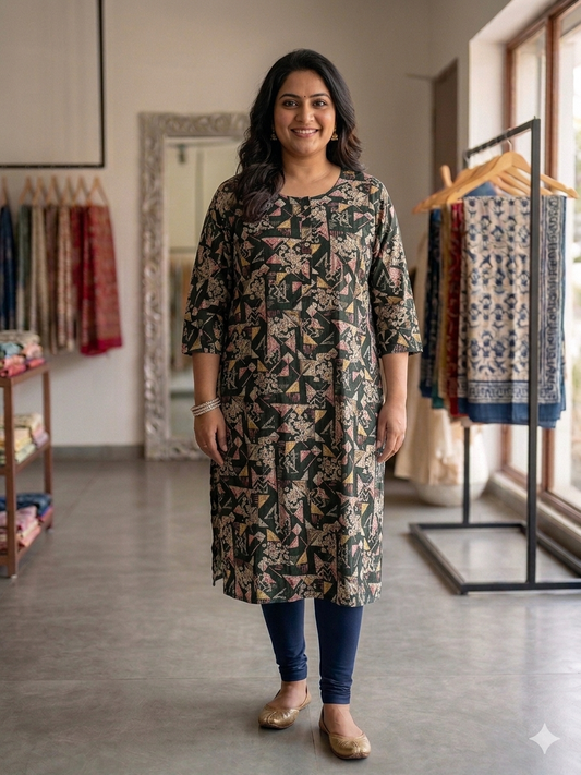 Cotton plus size kurti