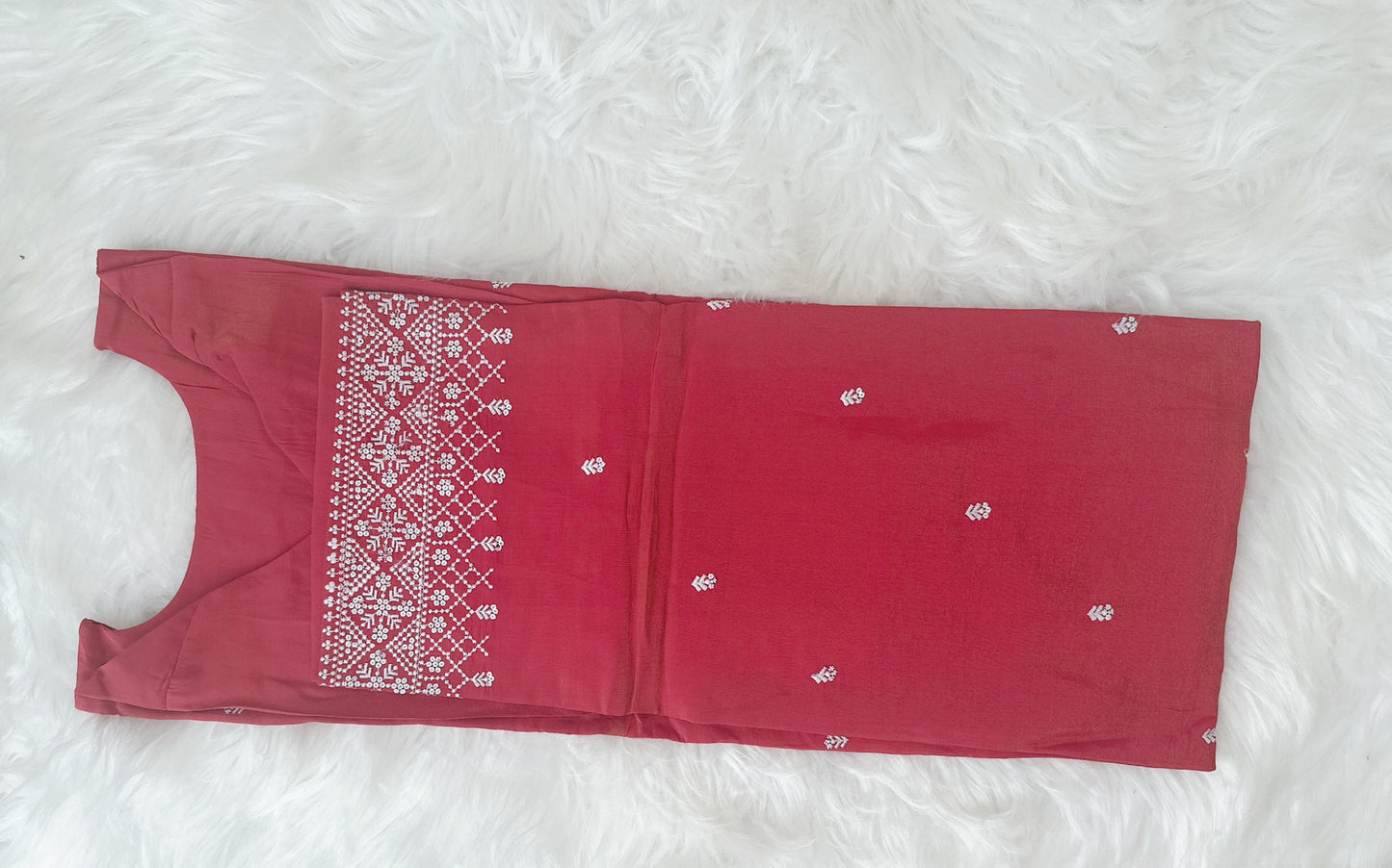 Mahogany soft Embroidered Cotton Suit