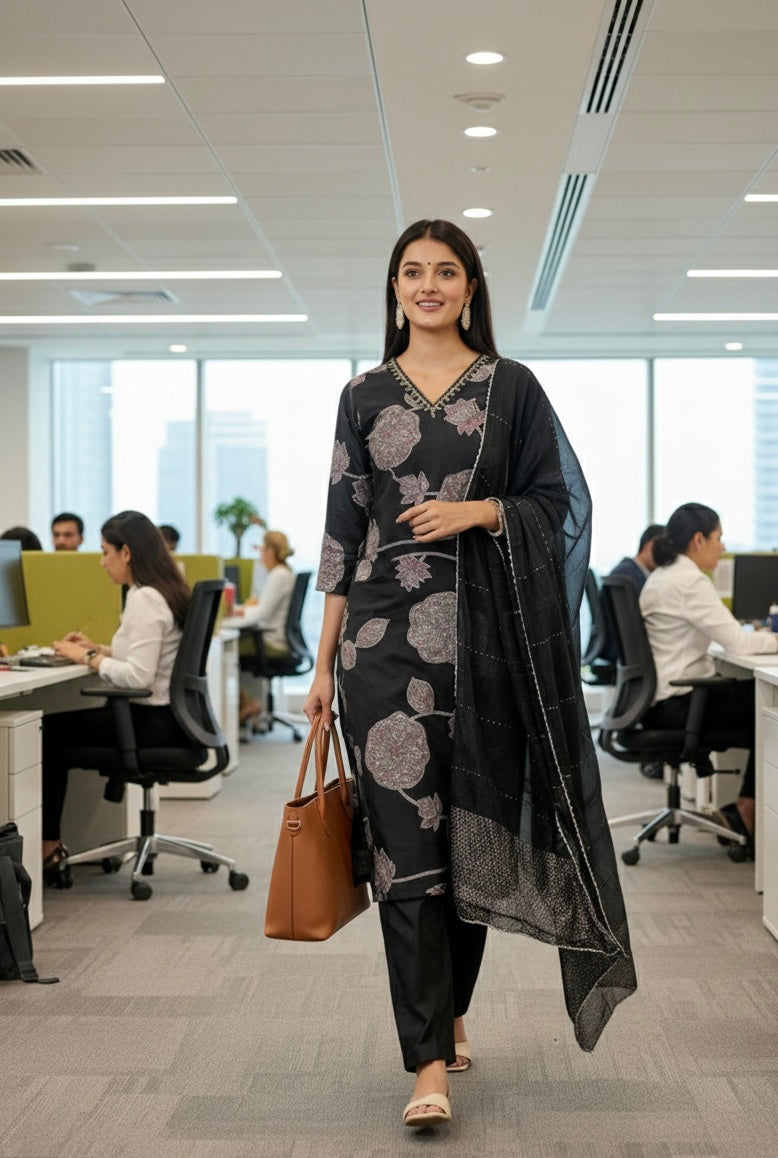 Black /Midnight Noir Straight Suit