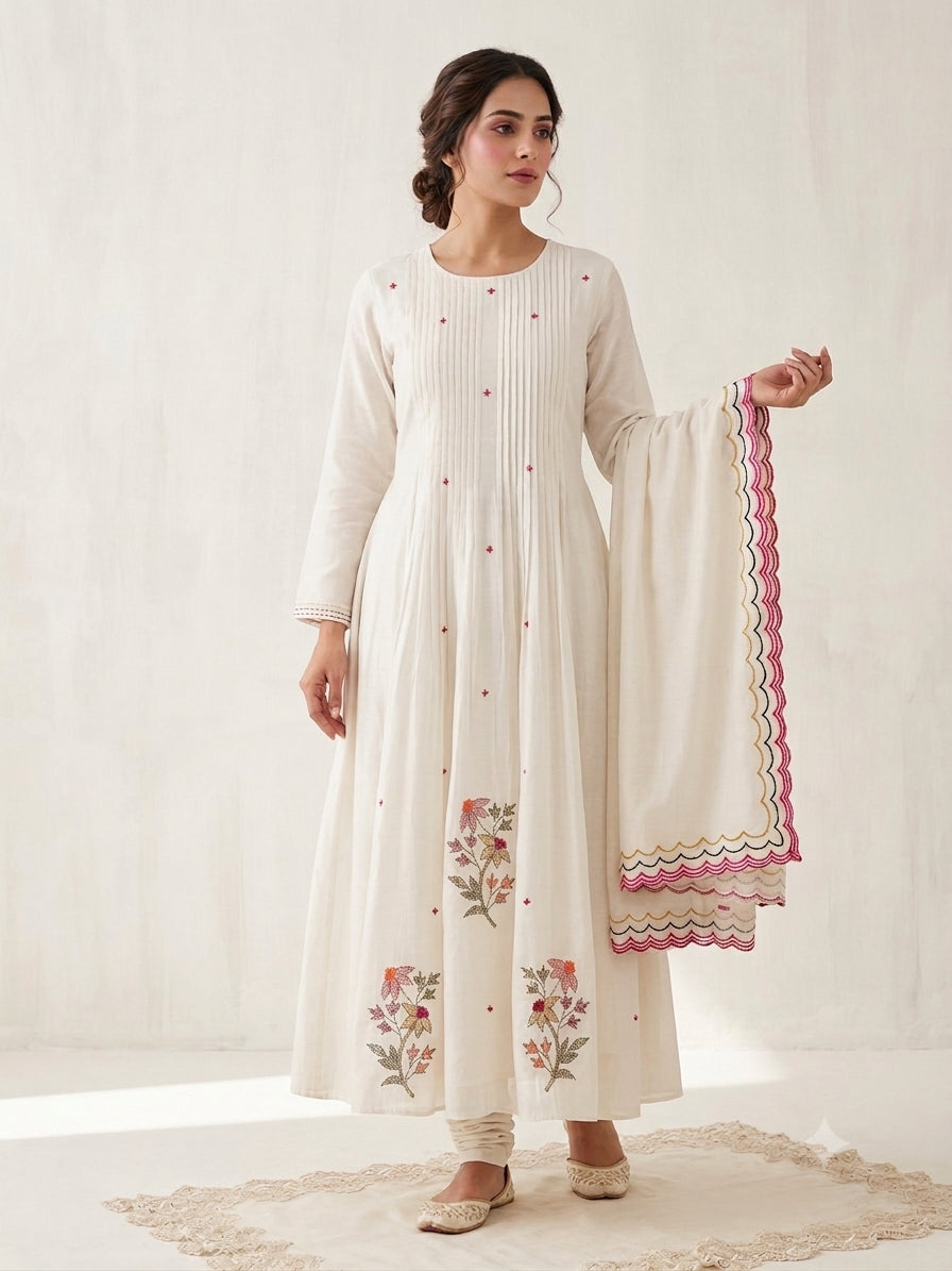 Varna 02- Cream Anarkali suit