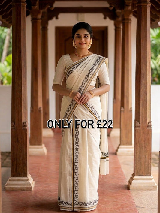 Black and gold Set mundu
