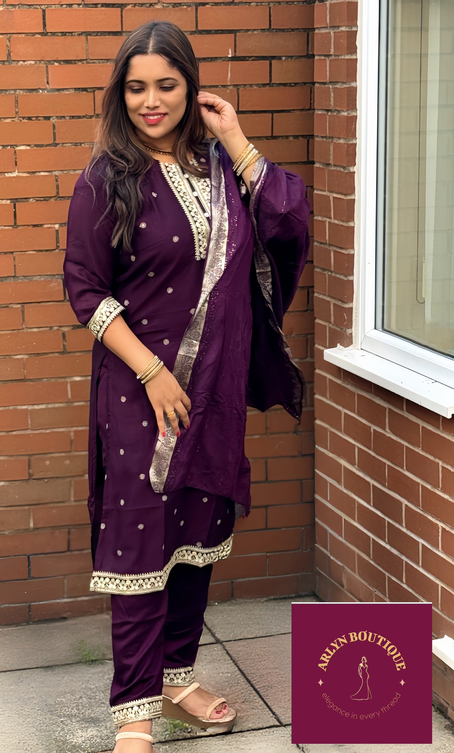 Deep Maroon Embroidered Salwar Suit Set