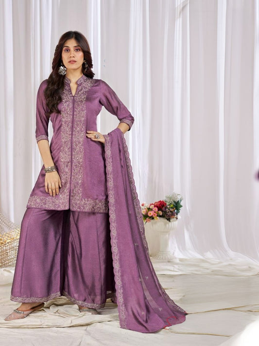 Rose pink sharara set