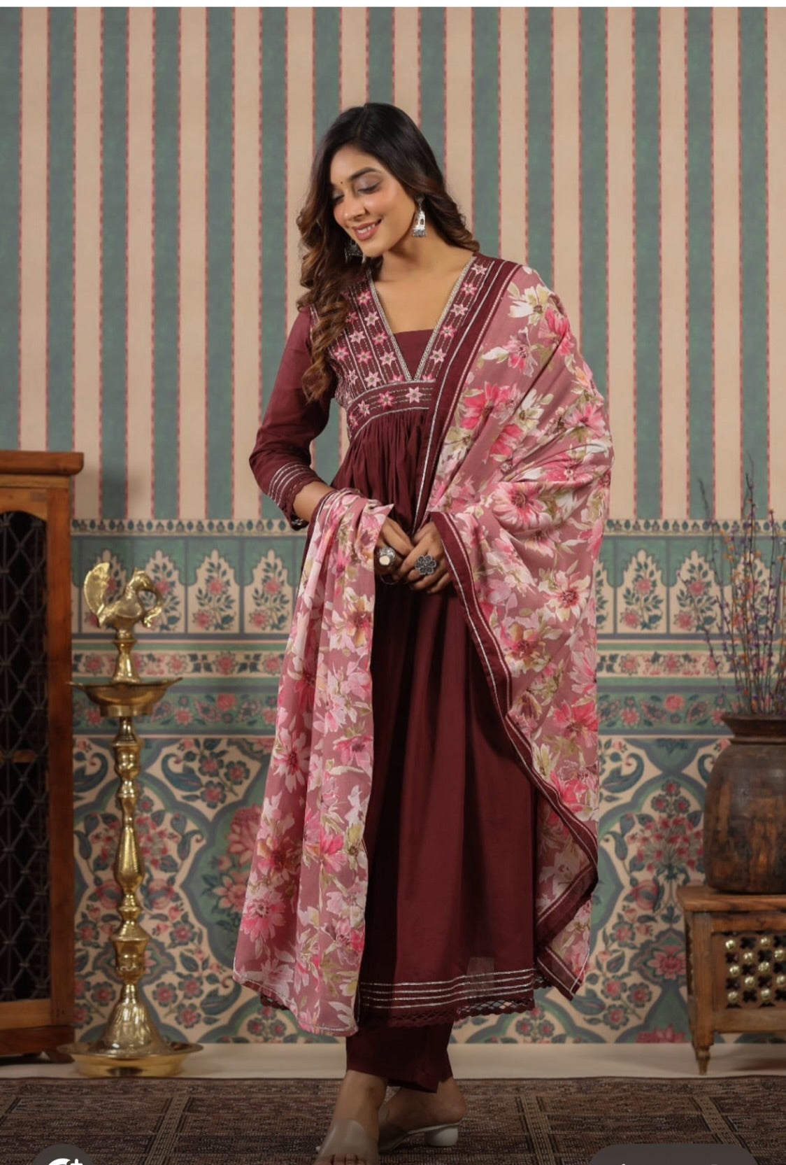 Aline chocolate brown set