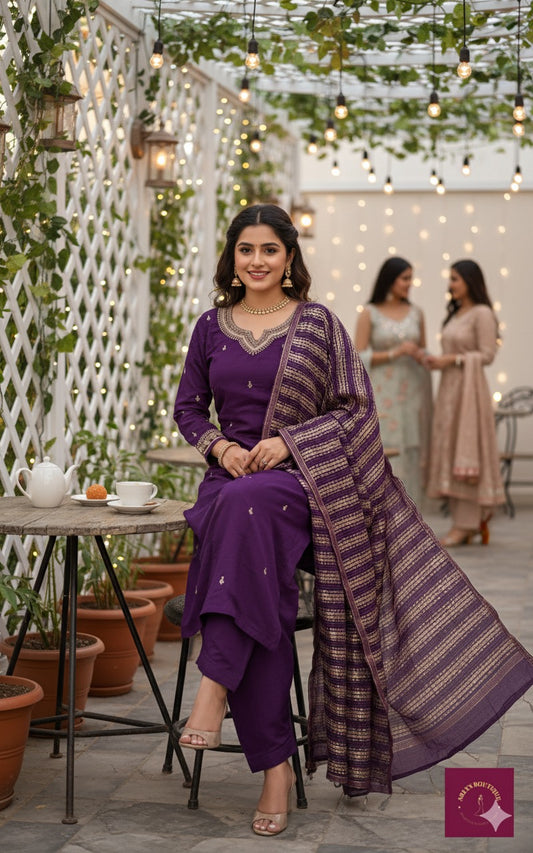 Deep Violet salwar suit