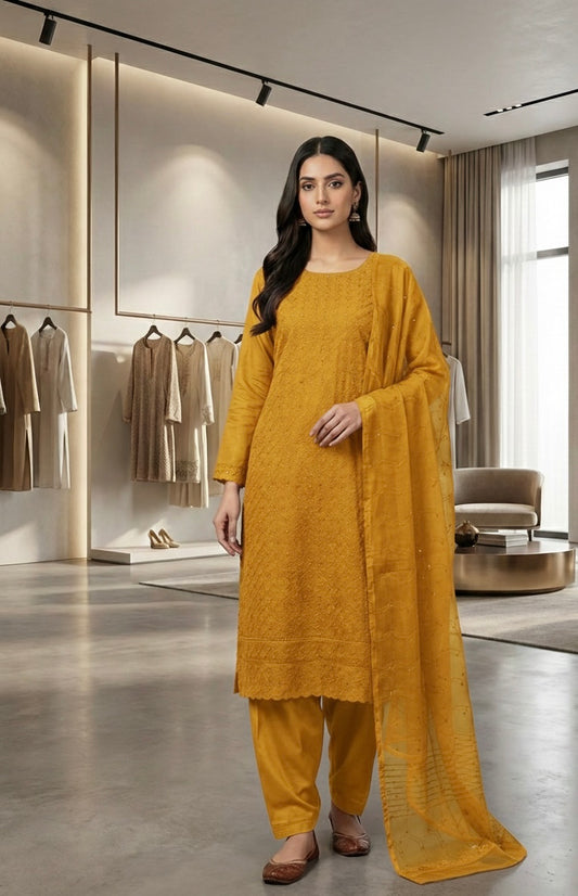Citron Gold Style embroidered Kurta Set