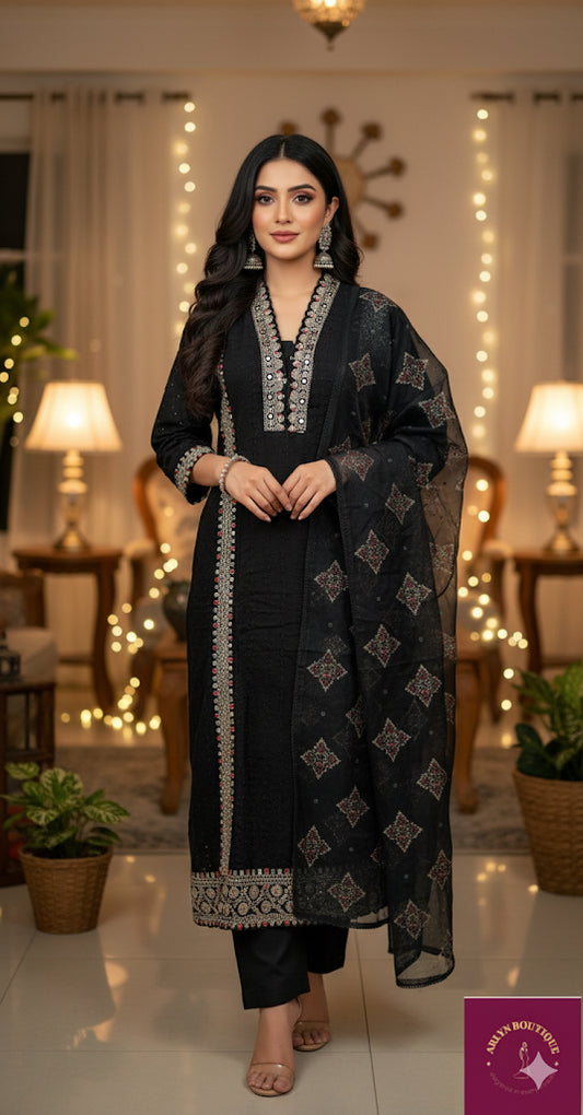 Black Mirror Work Hakoba Suit Set